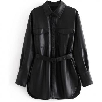 Blouson Manteau Noir Rétro pour Femmes