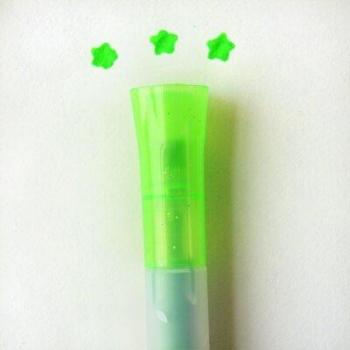 Set bolígrafos de resaltador oblicuo gel decorativo estrella colorida