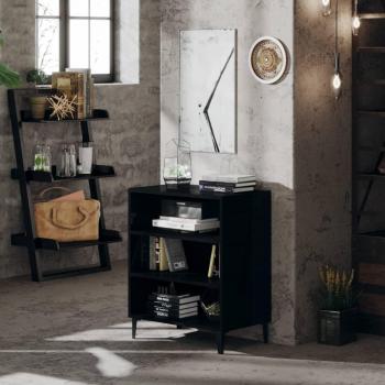 High Gloss Black Storage Cabinet 57x35x70 cm Engineered Wood