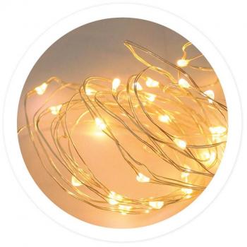 Guirnalda de Alambre LED 2M con Luz Cálida y 20 LEDs