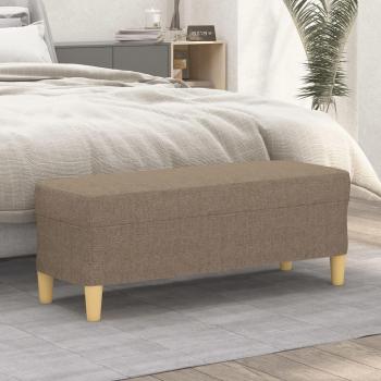 Banc 100x35x41 cm en Tissu Taupe