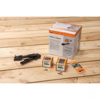 Heco 62052 Klamerset – 15 mm Clipper + Topix‑Plus RVS A2 4,0×25/30 mm