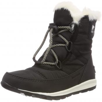 Sorel Whitney Short Lace, Botas para Niños, Color Negro (Black, Sea Salt 011)