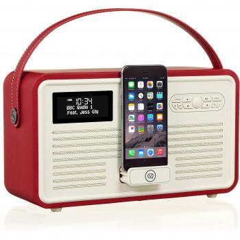 VQ Retro 2.0 Dual‑Band Radio + Alarm Clock – Red Edition