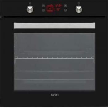 Horno Multifunción 59,5cm SVAN SVH375N 78L Limpieza Esmalte Easy Clean Guía Extraíble Clase A Cristal Negro