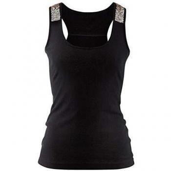 Lascana Baumwoll-Strandtop Damen Schwarz Gr. 44/46