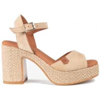 Popa Marsella Plataforma Beige Piel Serraje