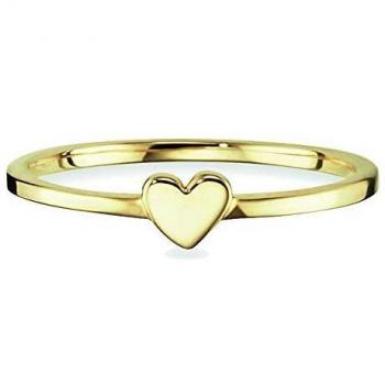 CAÏ Fingerring 925 Sterling Silber vergoldet Herz