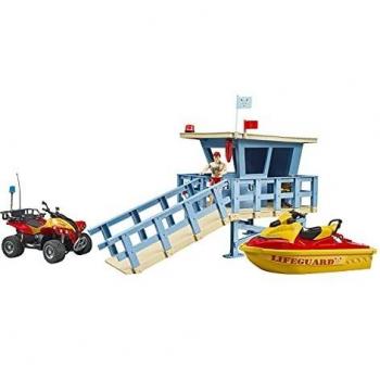 Postazione guardaspiaggia con quad e moto d'acqua