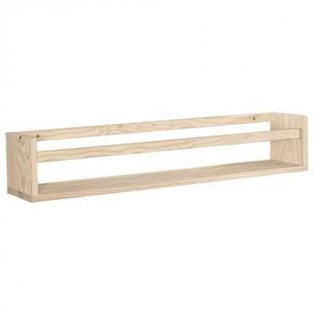 Étagère avec barre centrale en pin Kit Line 80 cm