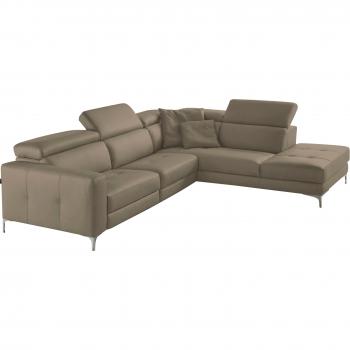 Egoitaliano Ecksofa Matt mit Lederbezug, L-Form