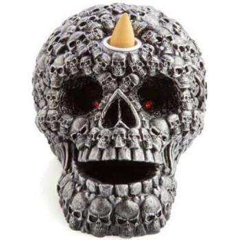 LED Totenkopf Rückfluss Räucherkegelhalter