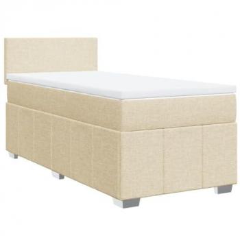 Sommier à lattes de lit et matelas Crème 90x190 cm – Vidaxl