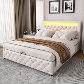 REDOM Doppelbett Polsterbett 160 x 200 cm mit Lattenrost