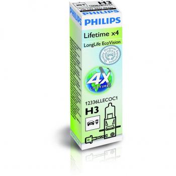 Philips H3 12336LLECOC1 LongLife EcoVision Fog Lamp
