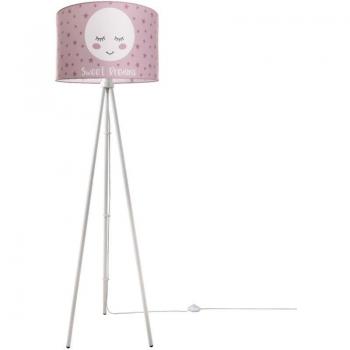 Luna a Tre Gambe Lampada da Terra Bianco Rosa E27