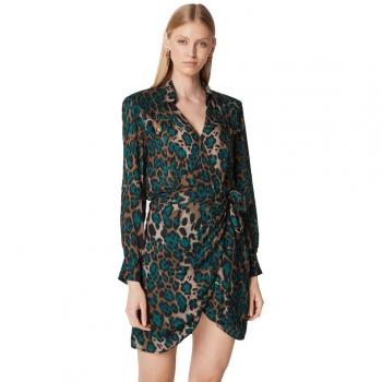 Pinko Viscose Jurk, Kleur: Donkerblauw, Materialen: 100% Viscose, Maat: L