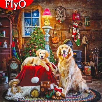 DIY 5D Dog Diamond Painting Kit – Full Square (30 × 30 cm)