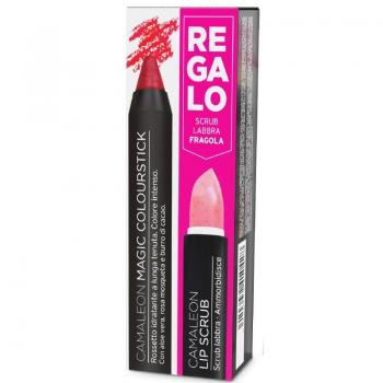 Camaleon Magic Stick Labial Rojo + Lip Scrub Fresa