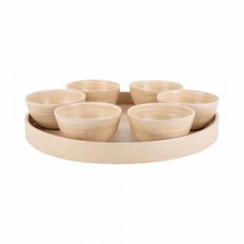 Plat en Bambou Naturel 32x32x6cm Présent Temps