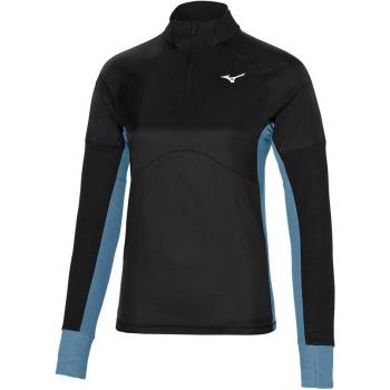 Mizuno Hybrid Damen‑Top Schwarz, M (Long Sleeve)