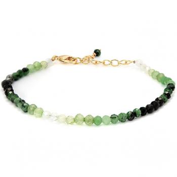 Luxenter Grünes Kristallarmband Halok aus 18 Karat Gelbgold