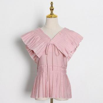 Sleeveless Lace-Up Blouse for Summer