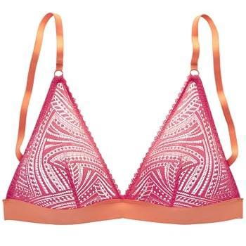 Damen‑Bralette Clemence (ohne Bügel) – Graphische Spitze in Transparent