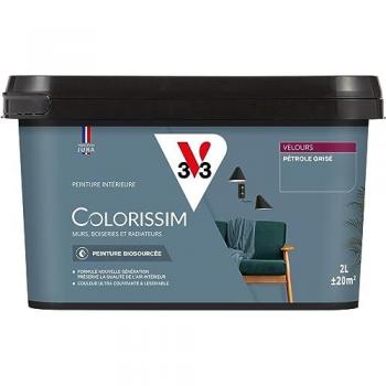 Peinture Murale Intérieure Colorissim® V33 Pétrole Grisé Velours 2l