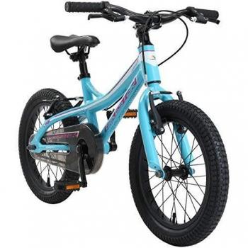 BIKESTAR Bici Kids 16 Acciaio Turchese e Bianco, 4-5 Anni, Freno V-Brake