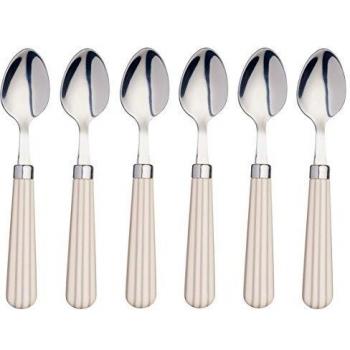 KitchenCraft Coloured Vertical-Striped Stainless Steel Teaspoons, 15.5 cm (6)