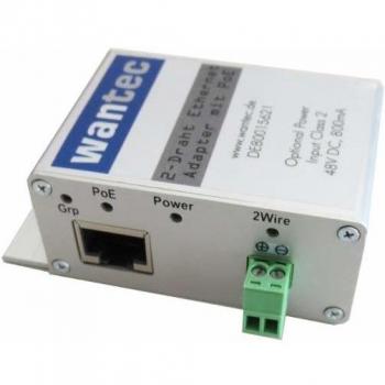 Wantec 2wIP Slim Dual‑Draht Ethernet Adapter mit PoE/Schraubklemme