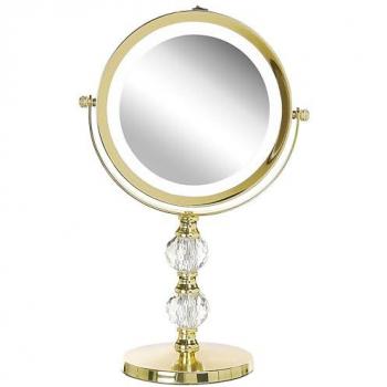 Miroir de Table Doré avec Éclairage CLAIRA