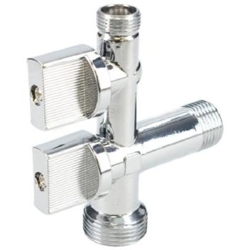 Llave lavadora 1/2”x3/8”x3/4” doble salida