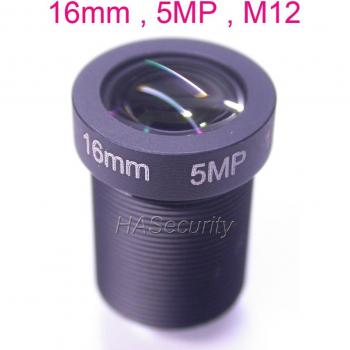 Lente 5.0MP M12 16mm F1.8 para instalación CCTV