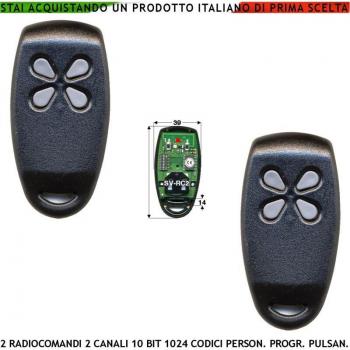 Securvera Telecomando 2 Pulsanti Codice 10 Bit 433,92 MHz