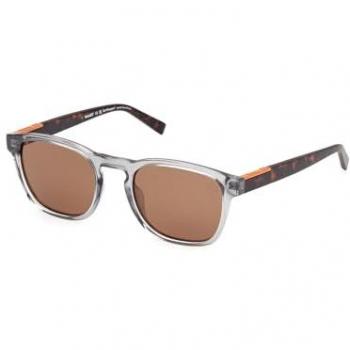 Timberland Round Polarized Sunglasses, Grey 52mm