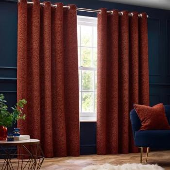 Paoletti Galaxy Velvet Chenille Eyelet Curtains