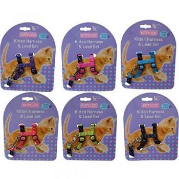 Spotty Pattern Cat Harness, Lead, and Nylon Adjusting Kit
