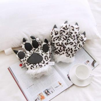 Disfraz de gato felpudo: guantes de tigre y diadema a rayas