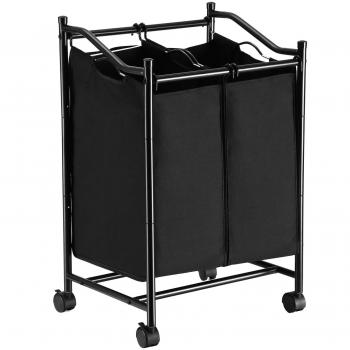 SONGMICS Chariot de Linge avec Sac Indépendant, 90L, Noir LSF002BK