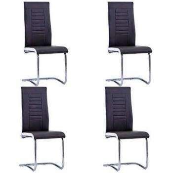 VidaXL Freischwinger 4 Stk. Grau Kunstleder