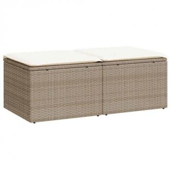 VidaXL Gartenlounge-Set, 2-tlg. mit Kissen Beige Poly Rattan Akazie