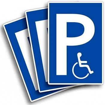 Behindertenparkplatzmarkierung – 3×, 3 mm dicke, UV‑geschützte Schilder