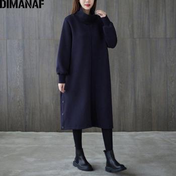 DIMANAF Dickes Langarmkleid für Frauen