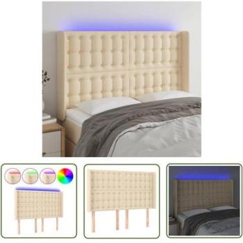 Tête de Lit Crème à Éclairage LED