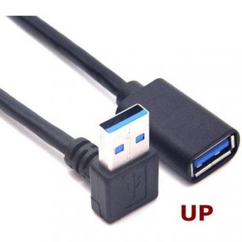 Adaptador USB 3.0 Macho a Hembra con Curva
