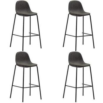 VidaXL Dark Grey Fabric Bar Stool Set, 4 pcs