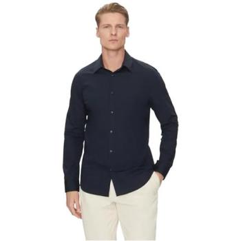 Calvin Klein Herren Langarmhemd Stretch Slim Fit