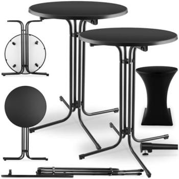 Mange-debout Eren 90x110 cm, Table haute pliable – Housse noire